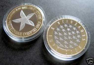 Foto: Proposta di vendita 150 Euri - monete particolari 3EUR COMMEMORATIVES SLOVENIE 2008