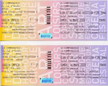 Foto: Proposta di vendita Biglietti di concerti CONCERT ALAN STIVELL - THE SCOTTISH PIPE BAND - DOLE