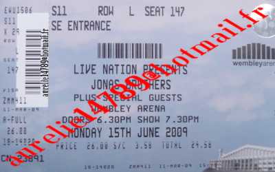Foto: Proposta di vendita Biglietto da concerti JONAS BROTHERS - LONDRES WEMBLEY ARENA