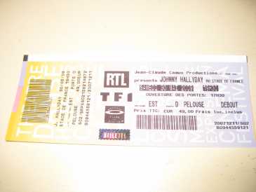 Foto: Proposta di vendita Biglietti di concerti CONCERT  JOHNNY HALLIDAY 30 MAI - STADE DE FRANCE