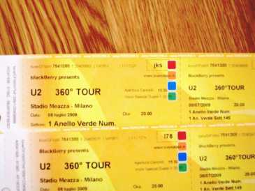 Foto: Proposta di vendita Biglietti di concerti U2 360 - MILAN 8 JULY 09