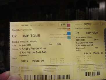 Foto: Proposta di vendita Biglietto da concerti U2  360 TOUR - STADIO  MEAZZA  MILANO