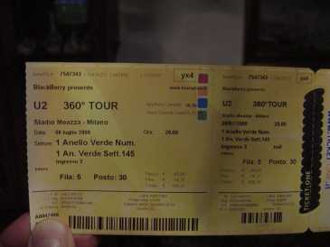 Foto: Proposta di vendita Biglietto da concerti U2  360 TOUR - STADIO  MEAZZA  MILANO