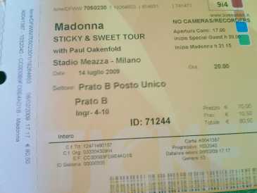 Foto: Proposta di vendita Biglietti di concerti MADONNA MILANO 14-07 - MILANO