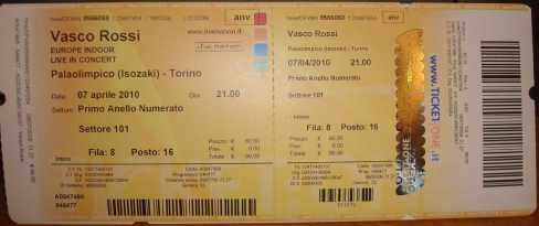 Foto: Proposta di vendita Biglietti di concerti VENDO BIGLIETTI VASCO 07/04/2010 - TORINO