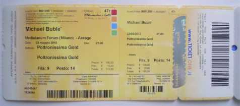 Foto: Proposta di vendita Biglietto da concerti BIGLIETTO MICHAEL BUBLE' FORUM DI ASSAGO - FORUM DI ASSAGO