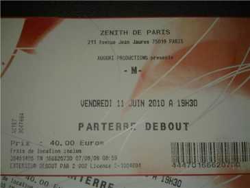 Foto: Proposta di vendita Biglietto da concerti M - ZENITH DE PARIS