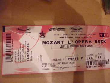 Foto: Proposta di vendita Biglietto da concerti MOZART L'OPERA ROCK - PARIS