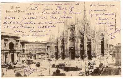 Foto: Proposta di vendita 2 Cartoline timbrate MILANO - Monumenti e architettura