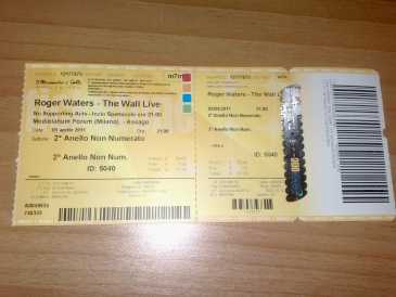 Foto: Proposta di vendita Biglietto da concerti 2 BIGLIETTI ROGER WATERS - THE WALL LIVE 5 APRILE - MILANO