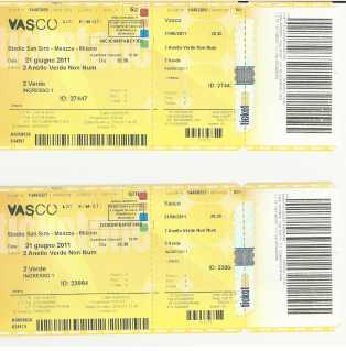 Foto: Proposta di vendita Biglietti di concerti VASCO ROSSI - MILANO - MEAZZA