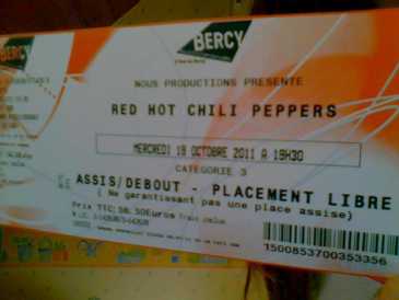 Foto: Proposta di vendita Biglietti di concerti CONCERT DES RED HOT CHILI PEPPERS - PARIS BERCY