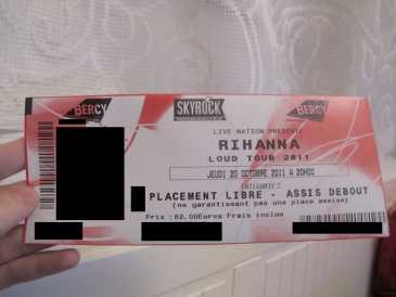 Foto: Proposta di vendita Biglietti di concerti RIHANNA LOUD TOUR 2011 - PLAIS OMNISPORTS PARIS BERCY