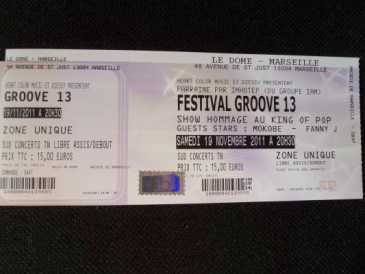 Foto: Proposta di vendita Biglietto da concerti FESTIVAL GROOVE 13 - MARSEILLE