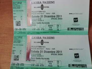 Foto: Proposta di vendita Biglietto da concerti 2 BIGLIETTI SHOW DI CAPODANNO DI LAURA PAUSINI - ROMA PALALOTTOMATICA