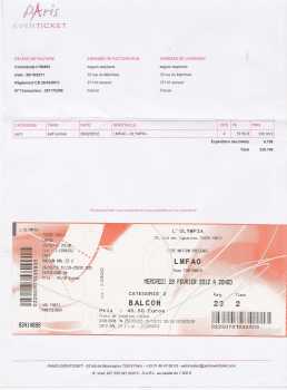 Foto: Proposta di vendita Biglietti di concerti CONCERT LMFAO OLYMPIA - PARIS OLYMPIA