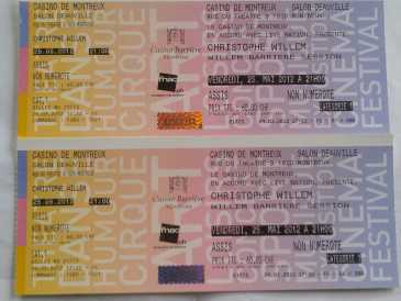 Foto: Proposta di vendita Biglietto da concerti CHRISTOPHE WILLEM - CASINO DE MONTREUX SUISSE