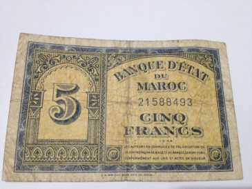 Foto: Proposta di vendita Moneta reale BANQUE D'ETAT DU MAROC  CINQ FRANCS
