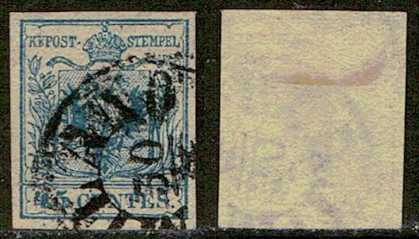 Foto: Proposta di vendita Francobollo timbrato 1855 LOMBARDO-VENETO : 45 C. NO: 12  TA.III