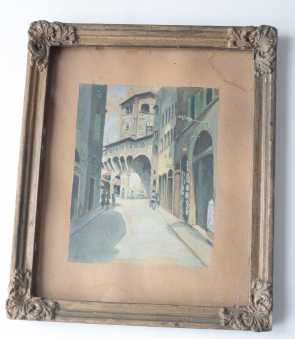 Foto: Proposta di vendita 2 Acquerelli - pitture a guazzi FIRENZE, AN DER PONTE VECCHIO - XX secolo