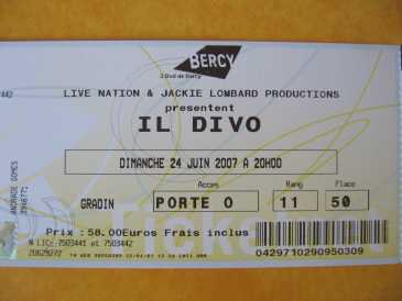 Foto: Proposta di vendita Biglietti di concerti IL DIVO 24 JUNE 2007 WORLD TOUR CONCERT - PARIS BERCY