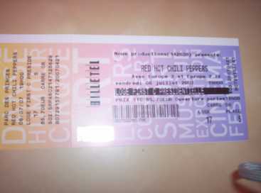 Foto: Proposta di vendita Biglietto da concerti RED HOT CHILI PEPPERS CONCERT 1 PLACE VIP - PARC DES PRINCES PARIS