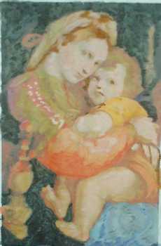 Foto: Proposta di vendita 2 Acquerelli - pitture a guazzi MADONNA CON BAMBINO - Contemporaneo