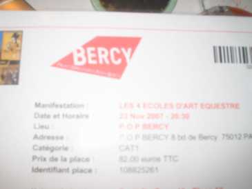 Foto: Proposta di vendita Biglietti di concerti LES 4 ECOLES D'ART EQUESTRE - PARIS BERCY