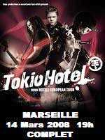 Foto: Proposta di vendita Biglietti di concerti VENDS PLACES  TOKIO HOTEL MARSEILLE LE 14 MARS 200 - LE DOME DE MARSEILLE