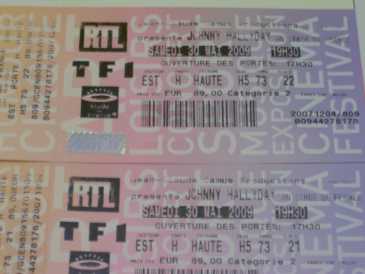 Foto: Proposta di vendita Biglietti di concerti CONCERT JOHNNY HALLIDAY - STADE DE FRANCE