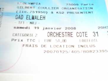 Foto: Proposta di vendita Biglietti di concerti SPECTACLE DE GAD ELMALEH 