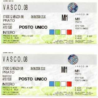 Foto: Proposta di vendita Biglietto da concerti CONCERTO VASCO 6 E  7 GIUGNO - MILANO
