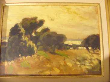 Foto: Proposta di vendita Dipinto a olio LES BORDS DU RHONE PAR  ALFRED BERGIER - XX secolo
