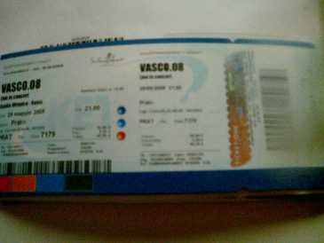 Foto: Proposta di vendita Biglietti di concerti CONCERTO VASCO ROSSI 2008 - ROMA STADIO OLIMPICO PRATO