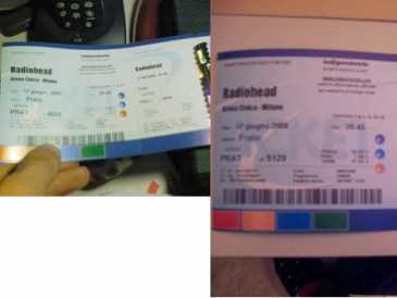 Foto: Proposta di vendita Biglietti di concerti BIGLIETTI RADIOHEAD COCNERTO 17-06-08 - MILANO