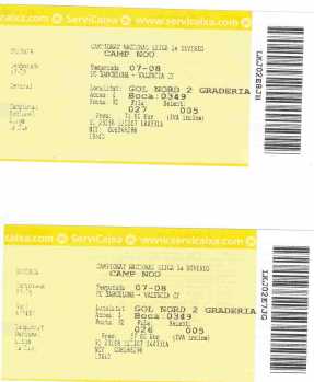 Foto: Proposta di vendita Biglietto da concerti VENDO 2  ENTRADAS F.C. BARCELONA-VALENCIA 4 MAYO - BARCELONA, NOU CAMP