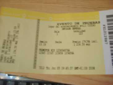 Foto: Proposta di vendita Biglietto da concerti EVENTO DE PRUEBAS - SNULL CIUDAD ENTRADA  GENERAL