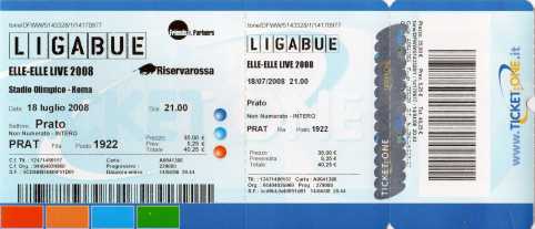 Foto: Proposta di vendita Biglietto da concerti CONCERTO LIGABUE 18-LUGLIO!!!!! - ROMA STADIO OLIMPICO