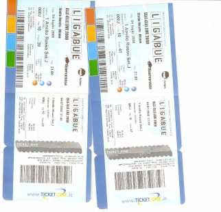 Foto: Proposta di vendita Biglietto da concerti LIGABUE 4 LUGLIO - S.SIRO MILANO