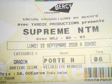 Foto: Proposta di vendita Biglietti di concerti CONCERT  SUPREME NTM - BERCY